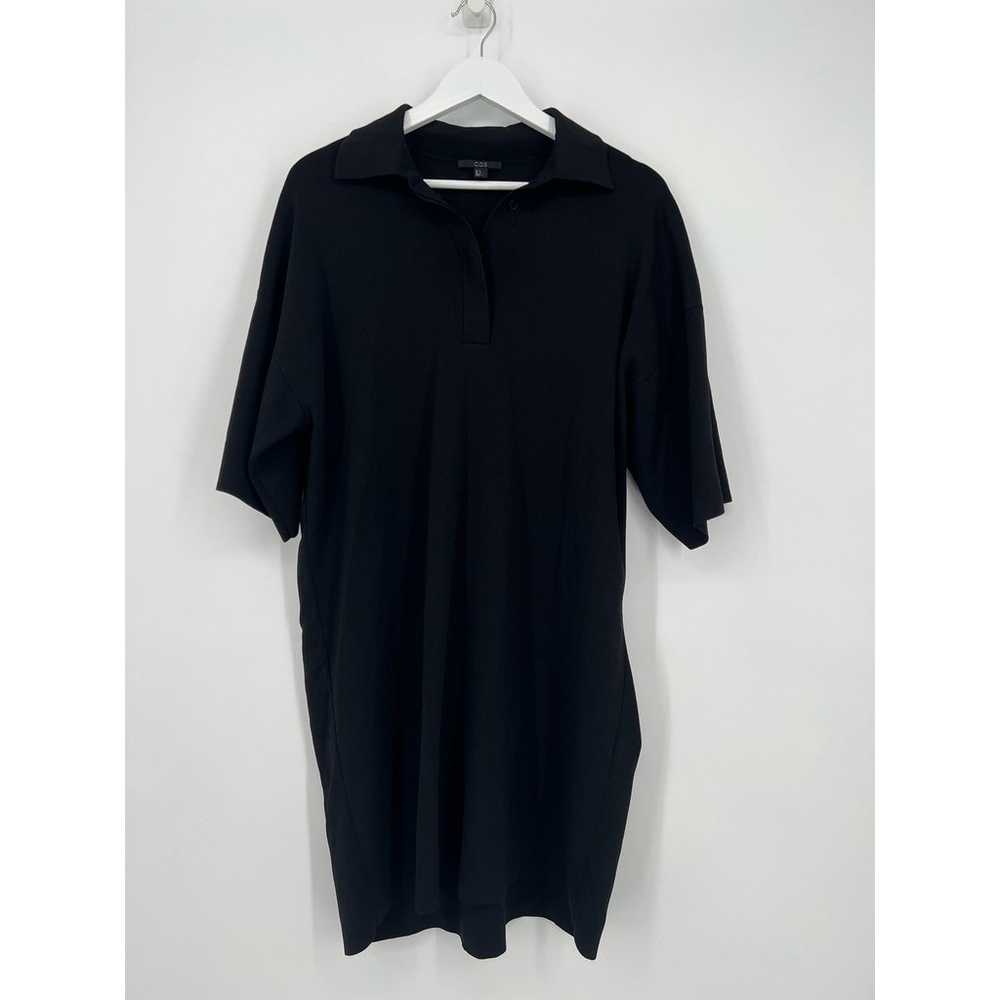 COS Black Knitted Polo Dress size Small - image 2