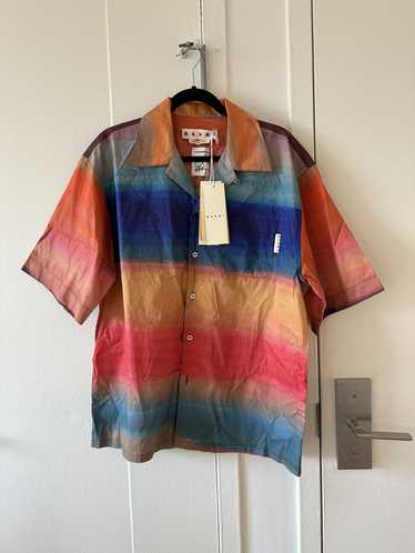 Marni Marni Striped Camp Collar Button Up Shirt