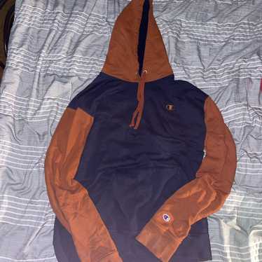 Champion Navy Blue/ Dark Orange Champion Hoodie - image 1