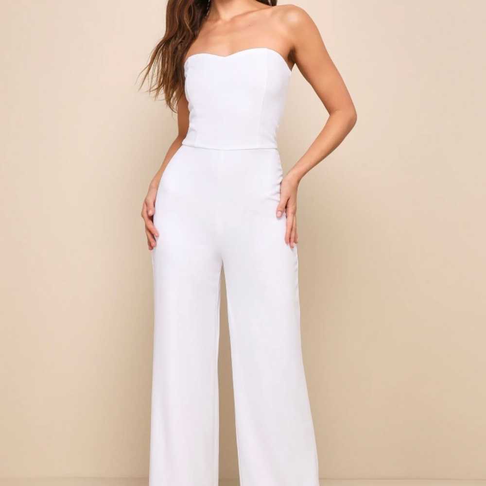 New Lulus White Wide-Leg Jumpsuit Size XS MSRP $69 - image 4