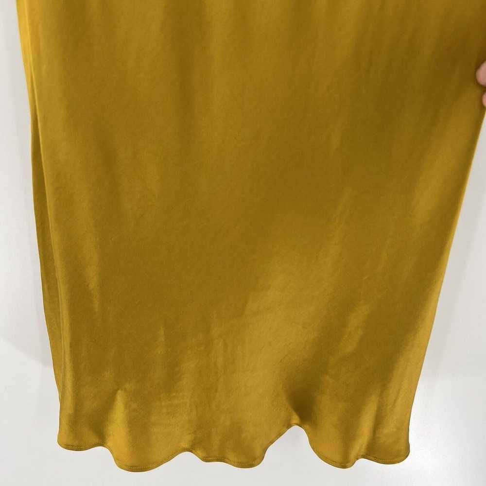 Zara Mustard Yellow Gold Satin Midi Slip Dress Wo… - image 5