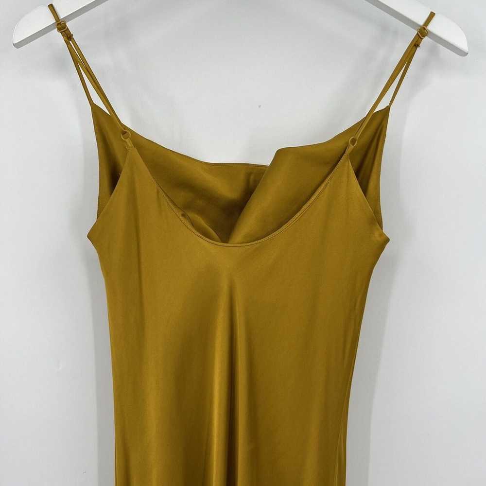 Zara Mustard Yellow Gold Satin Midi Slip Dress Wo… - image 7