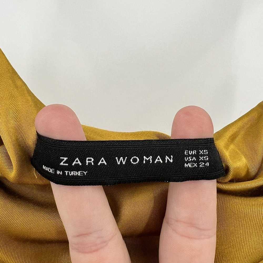 Zara Mustard Yellow Gold Satin Midi Slip Dress Wo… - image 9
