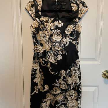 WHBM black dress with floral pattern