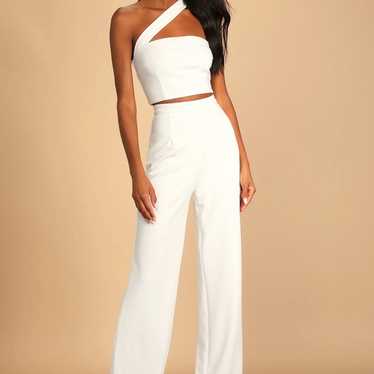 Lulus White One-Shoulder Two-Piece Jumpsuit