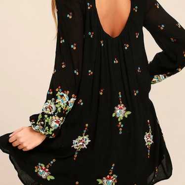 Free People Oxford embroidered boho swing dress