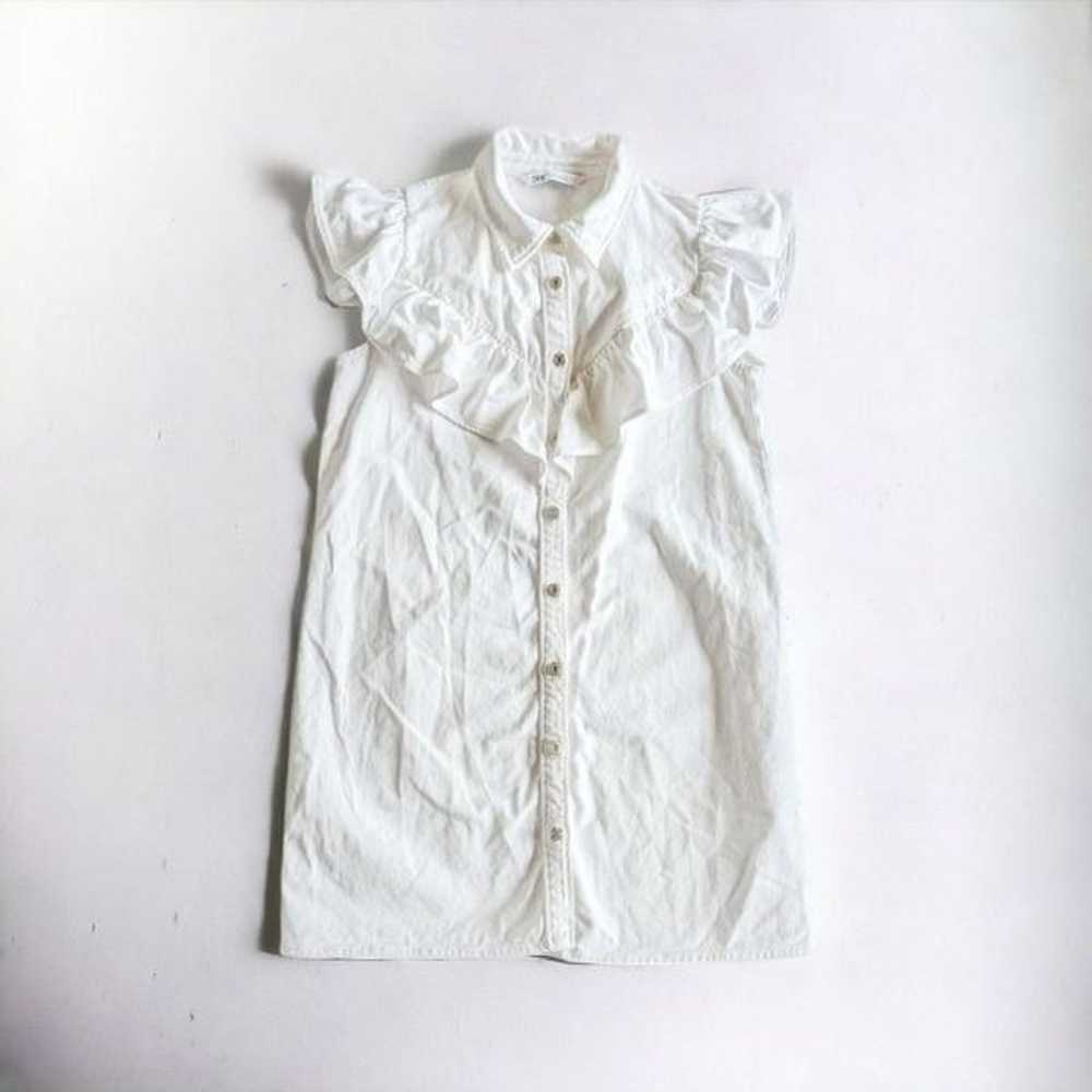 ZARA Denim Sleeveless Button Front Western Shirt … - image 5