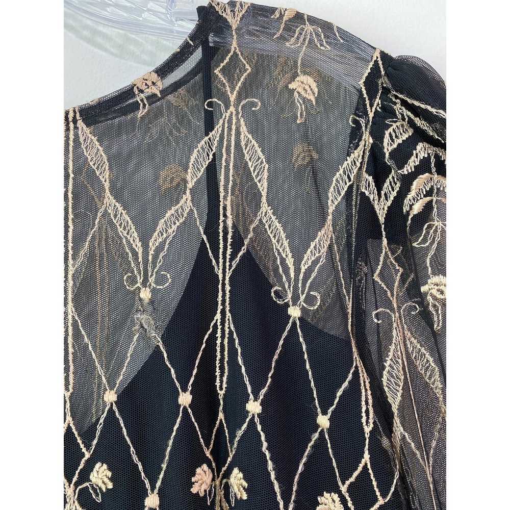 NEW Cachet By Bari Protas Black Gold Embroidered … - image 5