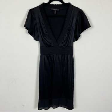 BCBGMaxazria Black Silk Mini Dress- Size Large