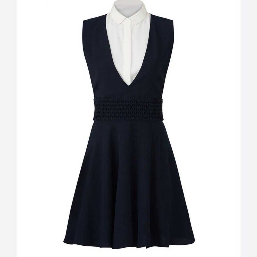 The Kooples Navy And White Collared Dress Sz Med - image 1