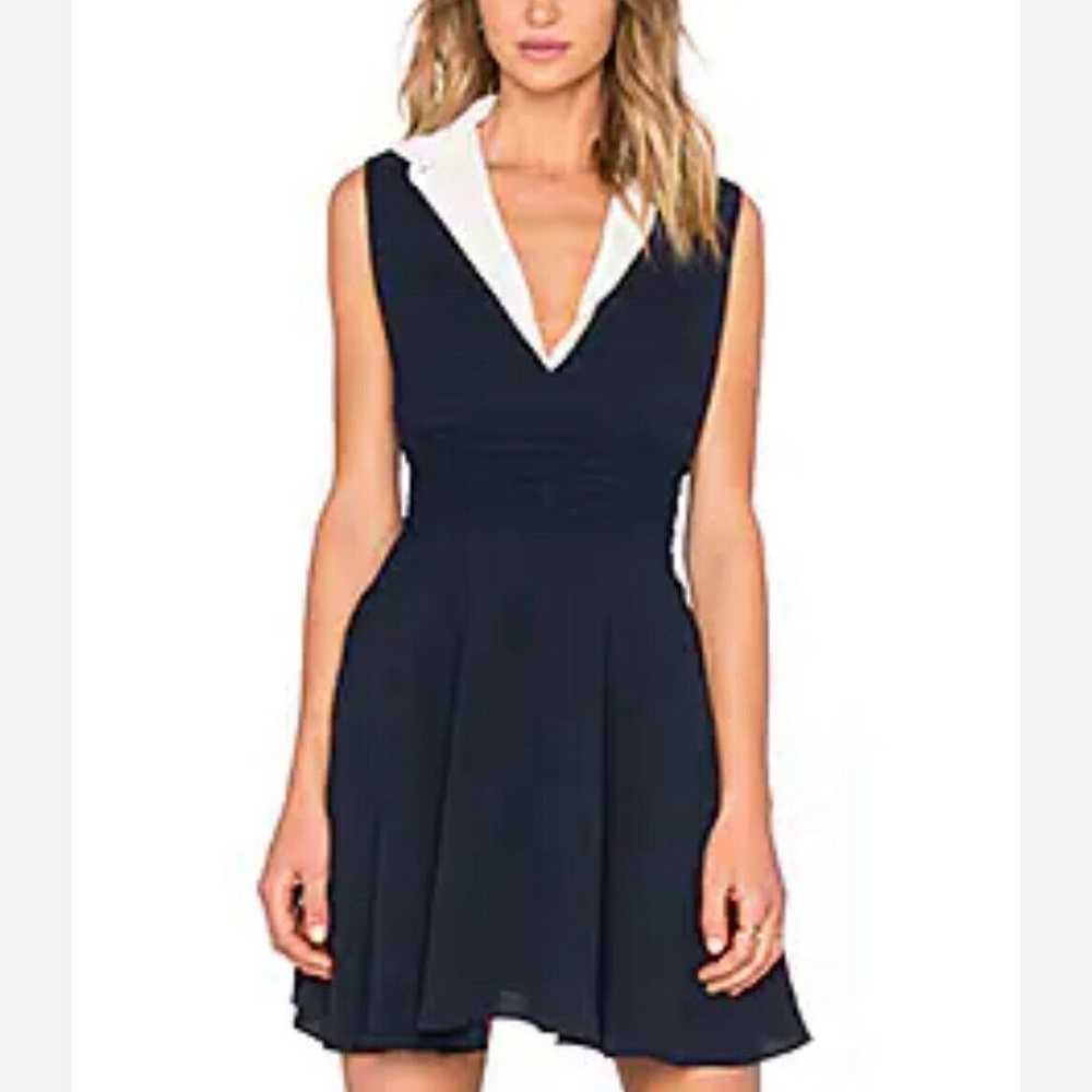 The Kooples Navy And White Collared Dress Sz Med - image 2