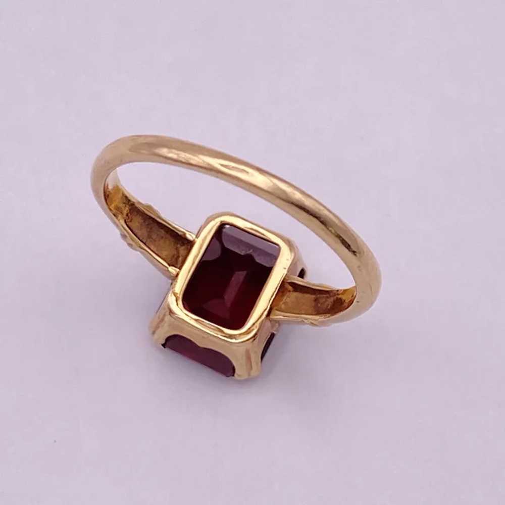 Vintage Garnet Solitaire Ring 4.0 Carat Emerald C… - image 8