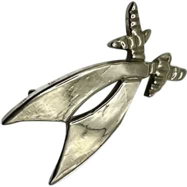 Blumenthal Crossed Swords Silvertone Brooch - image 1