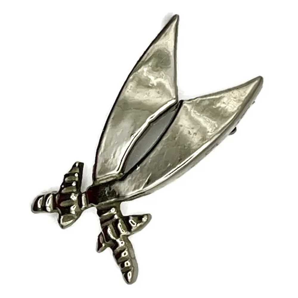 Blumenthal Crossed Swords Silvertone Brooch - image 2