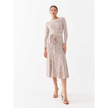 Polo Ralph Lauren Cotton Midi Dress Ditsy Brown F… - image 1