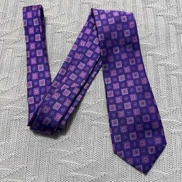 Bachrach Bachrach purple geometric silk tie