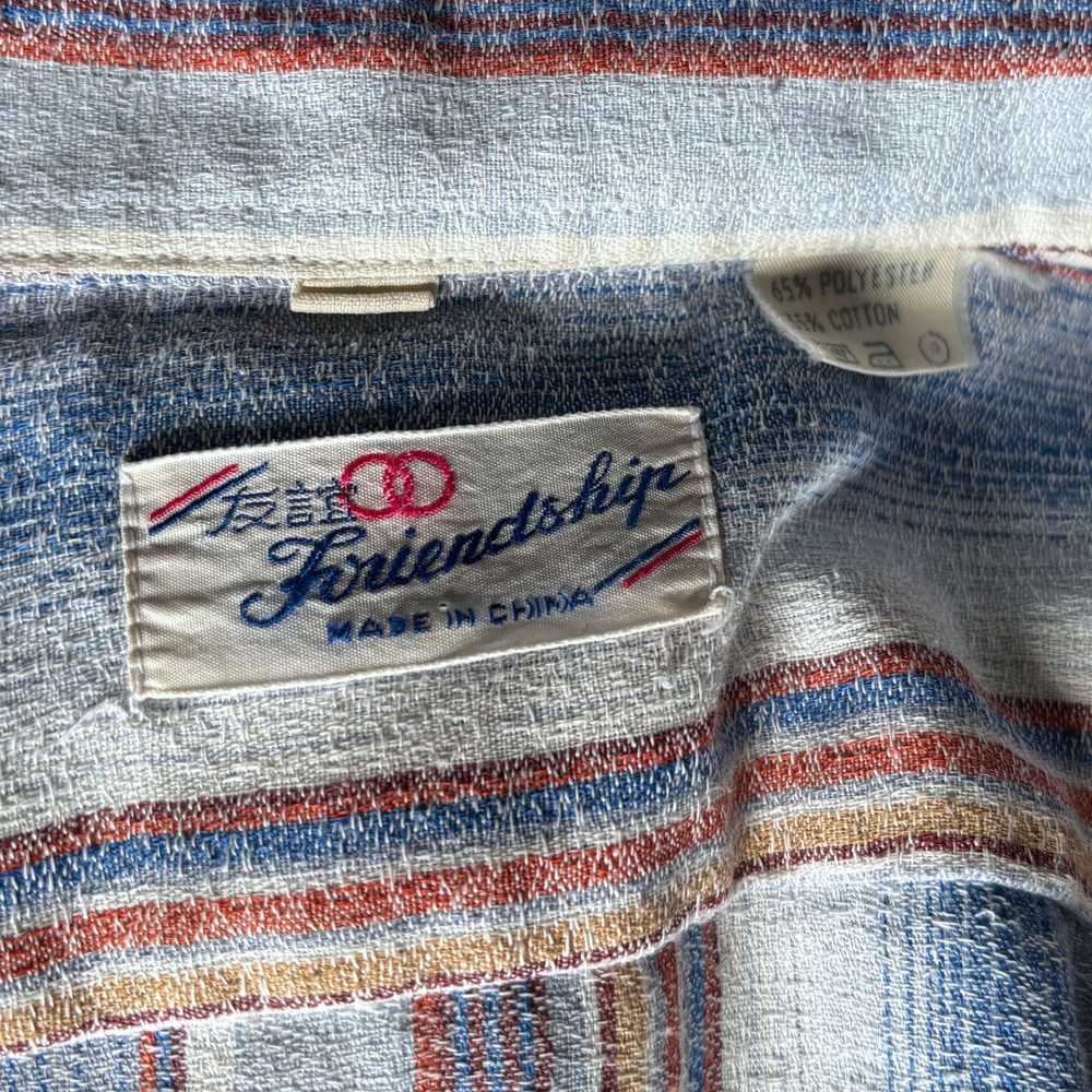 70s Vintage Striped Short Sleeved Shirt - Classic… - image 10