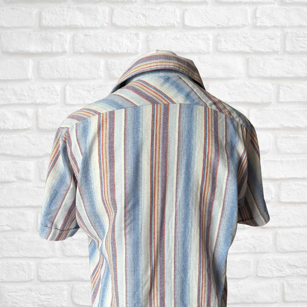 70s Vintage Striped Short Sleeved Shirt - Classic… - image 6