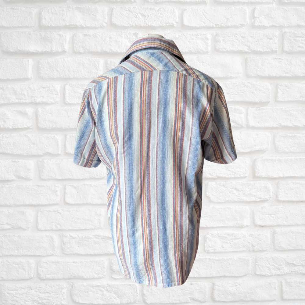 70s Vintage Striped Short Sleeved Shirt - Classic… - image 7