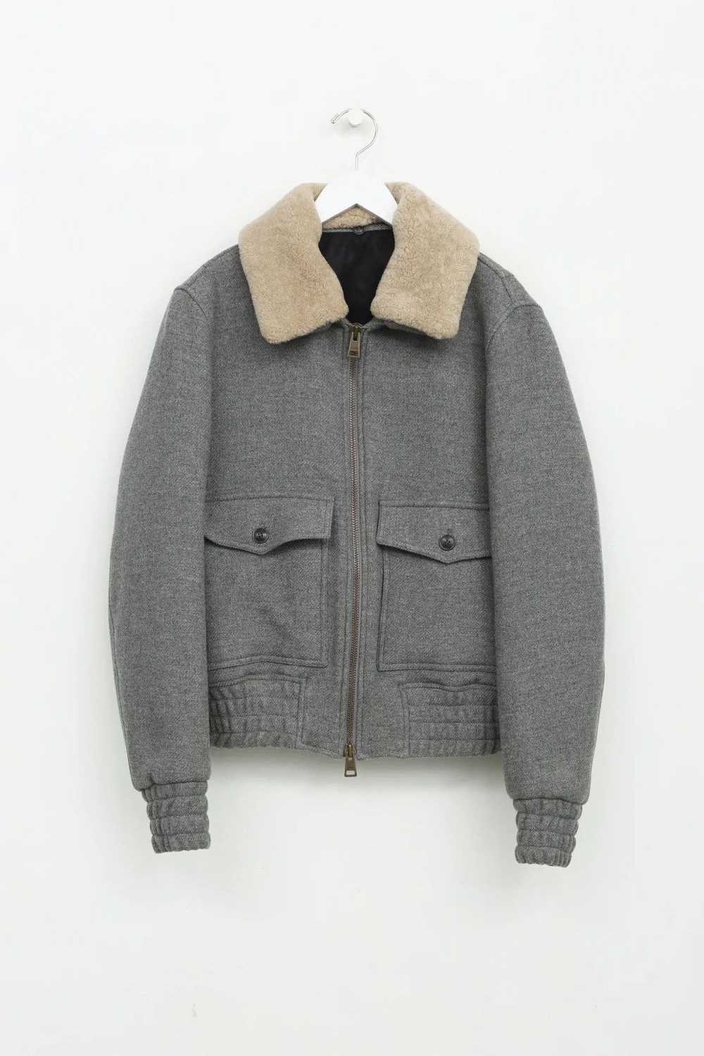 AMI Ami Paris Grey Wool And Shearling Bomber - image 1