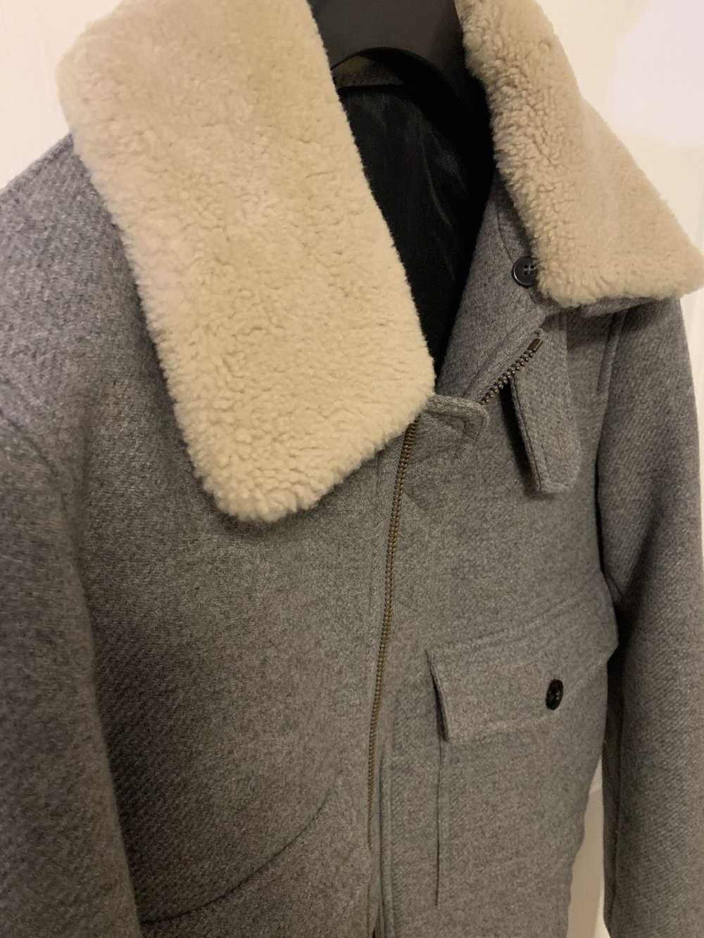 AMI Ami Paris Grey Wool And Shearling Bomber - image 5