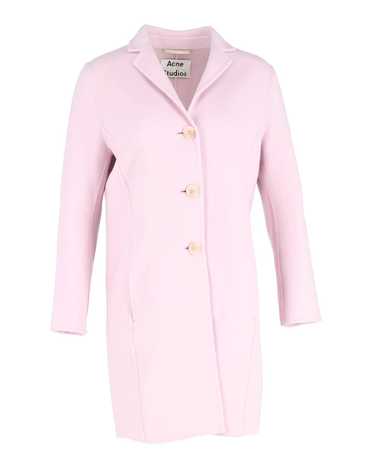 Acne Studios Premium Wool Long Coat in Soft Pink - image 1