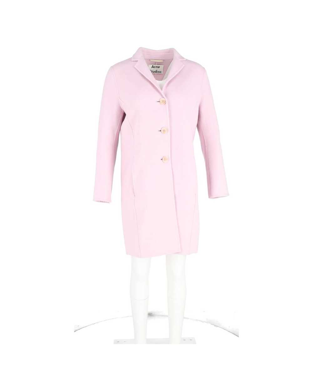 Acne Studios Premium Wool Long Coat in Soft Pink - image 2