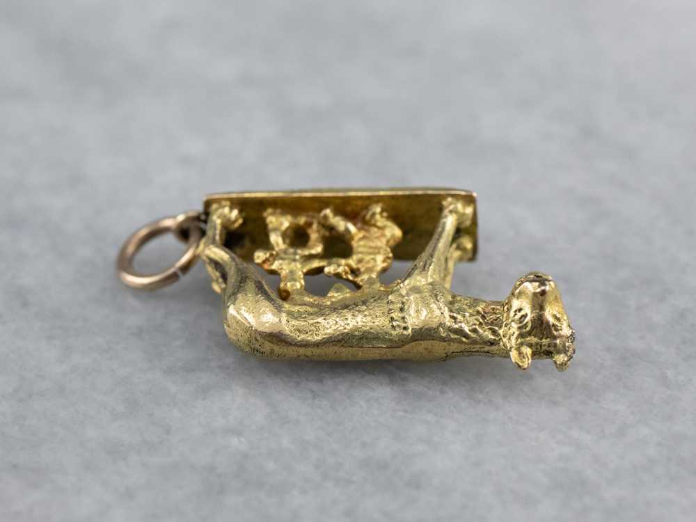 18K Gold Romulus and Remus Statue Charm - image 3