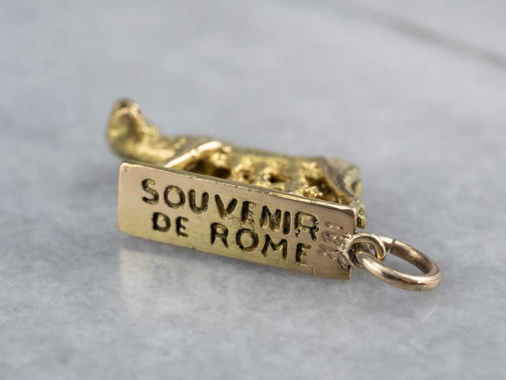 18K Gold Romulus and Remus Statue Charm - image 4