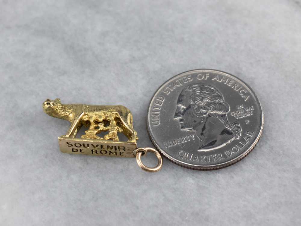 18K Gold Romulus and Remus Statue Charm - image 7