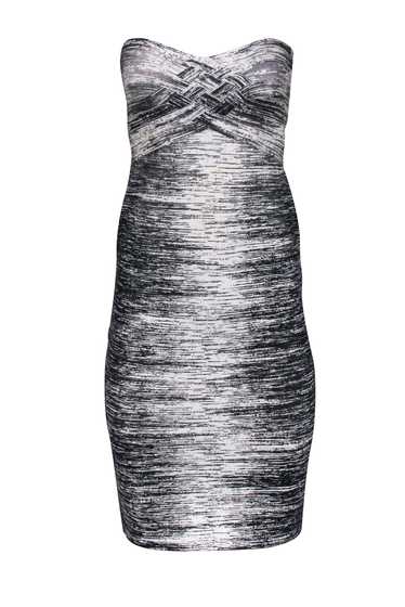 Herve Leger - Black & White Print Strapless Bandag