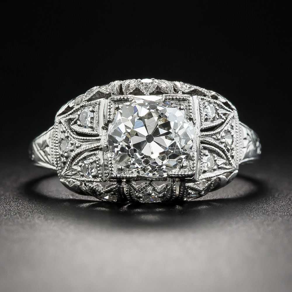 Art Deco 1.64 Carat Diamond Engagement Ring - GIA… - image 1