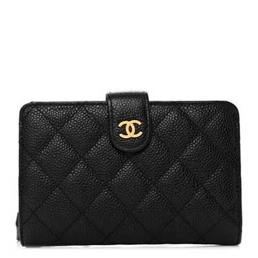 CHANEL Caviar Quilted CC French Wallet Black