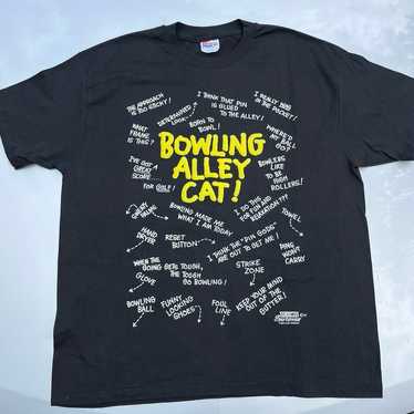 Vintage 1992 all over print bowling alley cat puf… - image 1