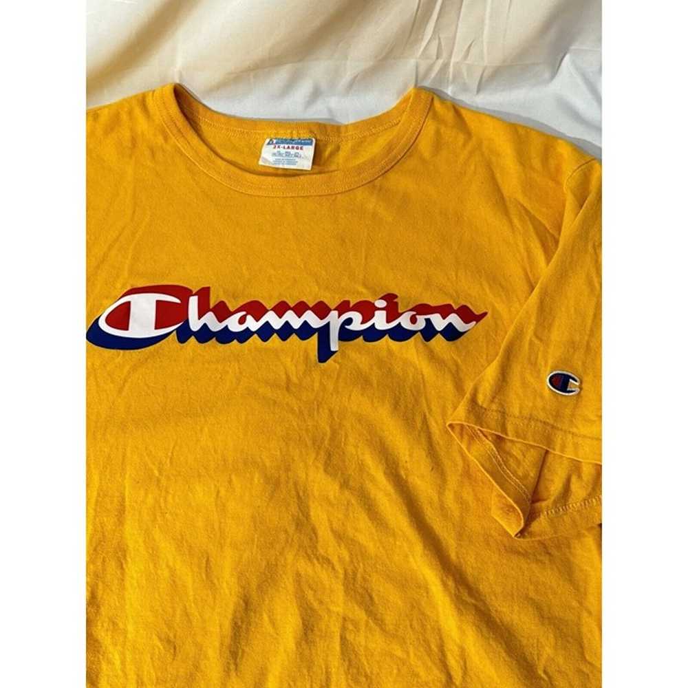 Vtg 80’s Champion Shawdow Spellout T-Shirt 2XLarg… - image 1
