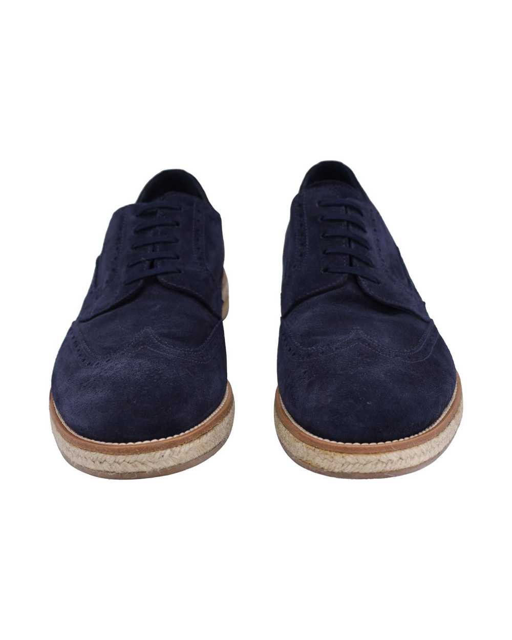 Prada Navy Blue Suede Lace-Up Oxfords with Perfor… - image 5