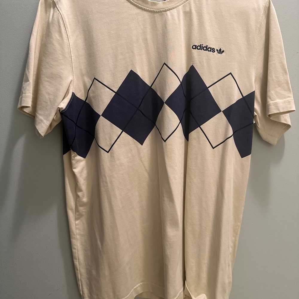 Adidas Classic Logo Graphic Tee in Yellow/Navy - … - image 1