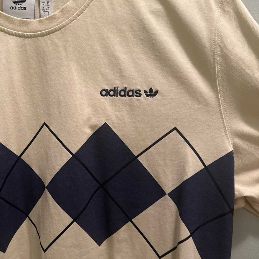 Adidas Classic Logo Graphic Tee in Yellow/Navy - … - image 2