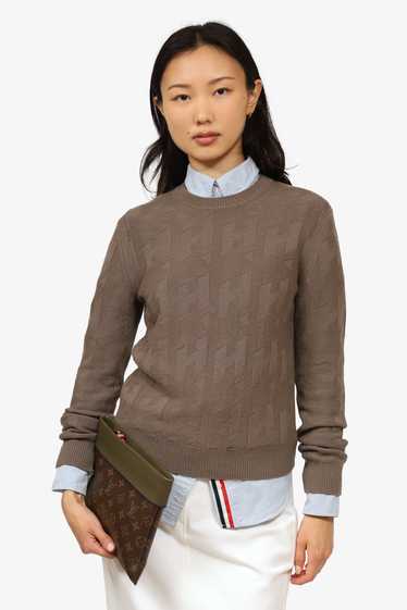 Hermès Khaki Wool H Logo Knitwear Sweater Size 36