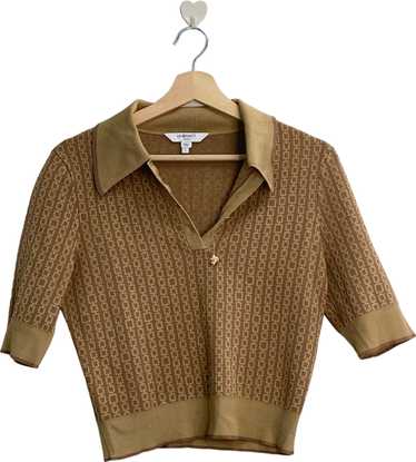 LK Bennett Brown Patterned Polo T-Shirt UK S - image 1