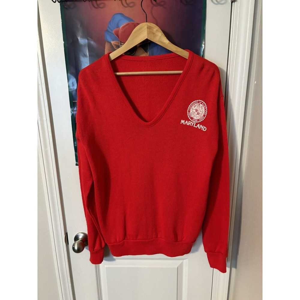 Vintage Red Maryland 70s/80s university red sweat… - image 1
