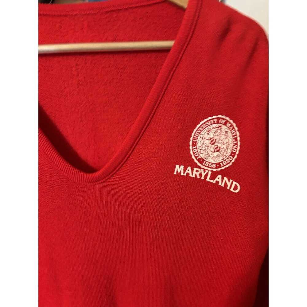 Vintage Red Maryland 70s/80s university red sweat… - image 2