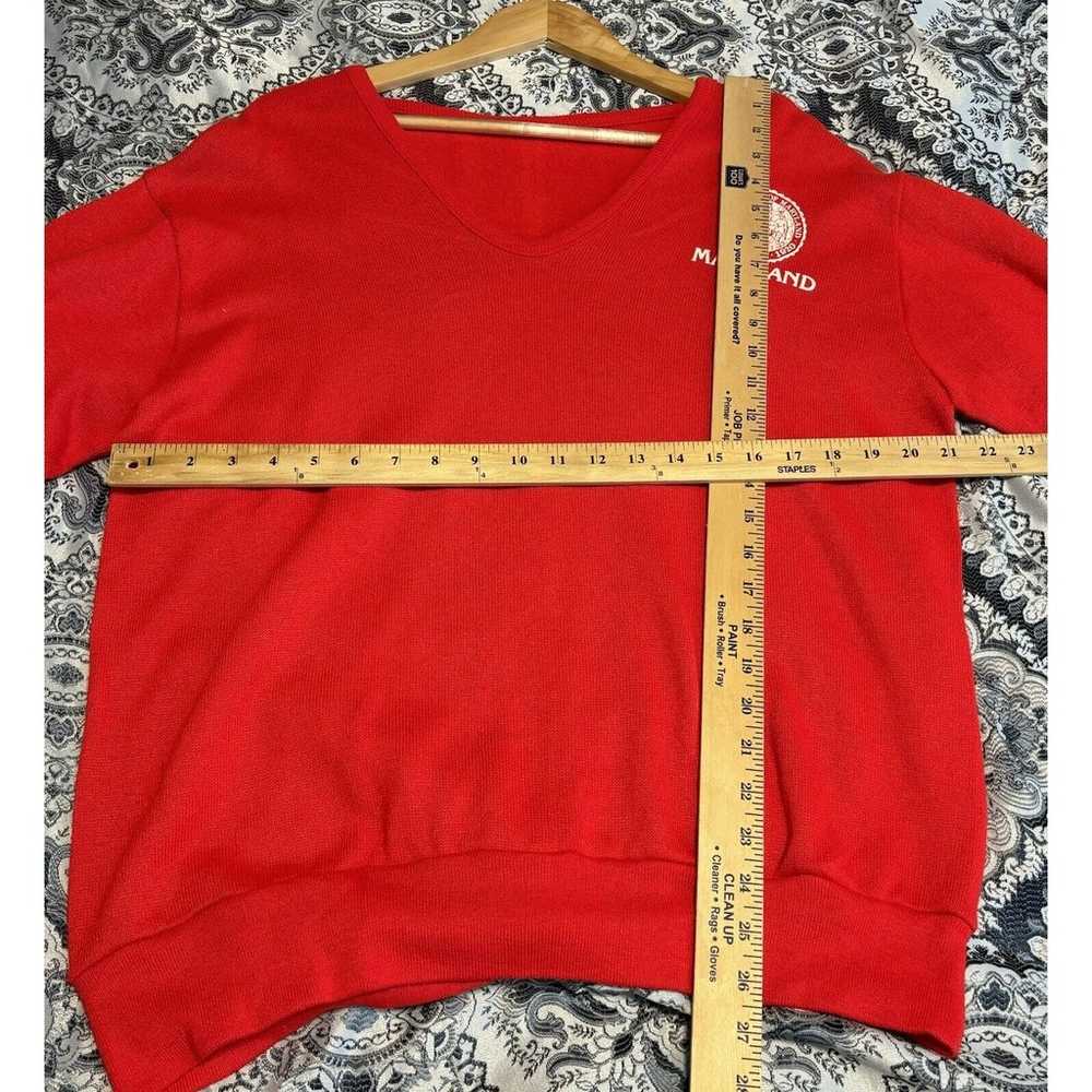 Vintage Red Maryland 70s/80s university red sweat… - image 4