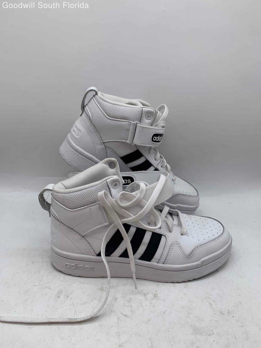 Adidas Boys White Black Sneakers Size 7 - image 2