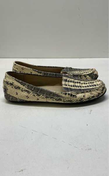 Michael Kors Leather Snake Embossed Penny Loafers 