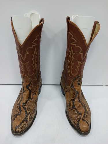 Tony Lama Men's Brown Snakeskin Pattern Boots Size