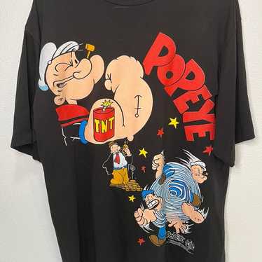 VINTAGE Popeye Shirt Mens XL Single Stitch 90s Ca… - image 1
