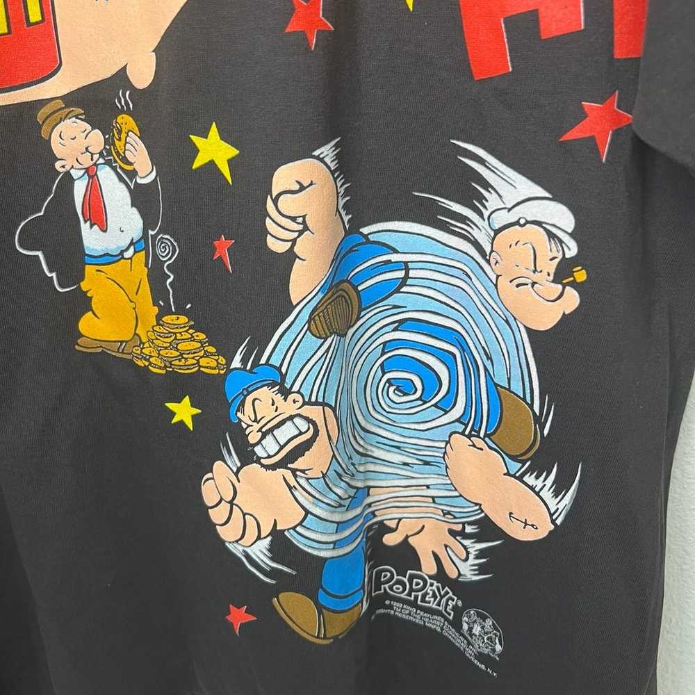 VINTAGE Popeye Shirt Mens XL Single Stitch 90s Ca… - image 3