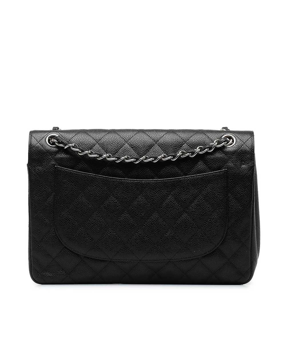 Chanel Quilted Leather Double Flap Shoulder Bag w… - image 3