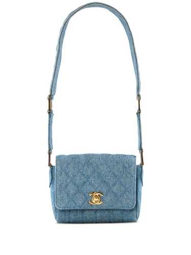 CHANEL Pre-Owned 1989 mini denim shoulder bag - Bl